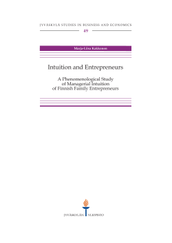 Intuition and Entrepreneurs. A Phenomenological