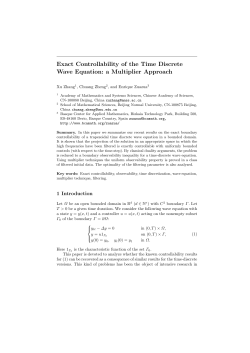 Exact Controllability of the Time Discrete Wave Equation: a Multiplier