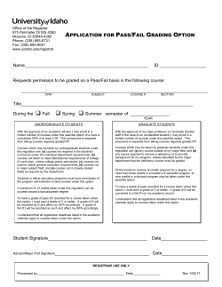 Pass / Fail Option - University of Idaho