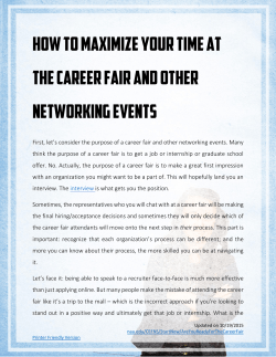 How to maximize your time at the career fair and other networking