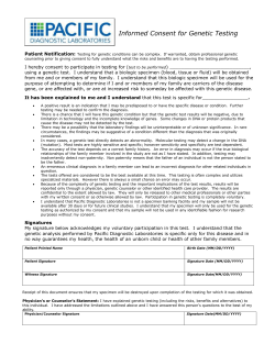 PDL Informed Consent for Genetic Testing