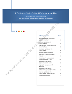 A Business Split-Dollar Life Insurance Plan