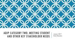 AQIP Category Two: Meeting Student and Other key stakeholder