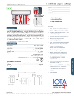 EER SERIES Edge-Lit Exit Sign