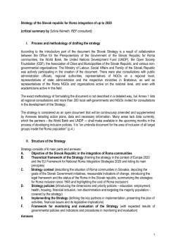 Strategy of the Slovak republic for Roma integration of up to 2020