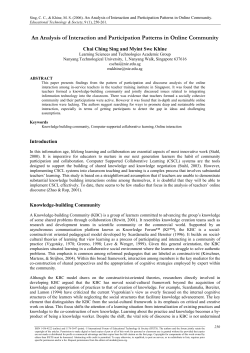 An Analysis of Interaction and Participation Patterns in Online