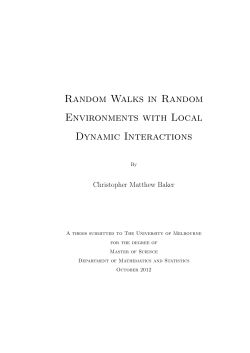 Random Walks in Random Environments with Local Dynamic