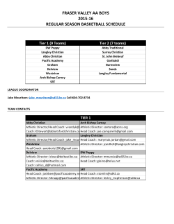 fraser valley aa boys 2015-16 regular season basketball schedule