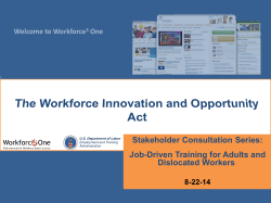 Job-Driven Training for Adults and Dislocated