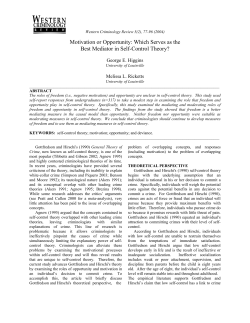 Motivation or Opportunity: Which Serves as the Best Mediator in Self