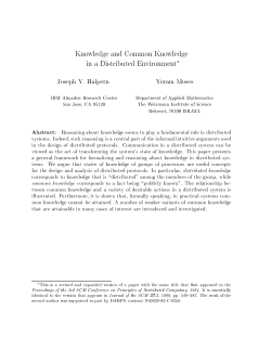 knowledge. Common knowledge