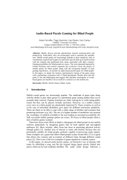 Audio-Based Puzzle Gaming for Blind People