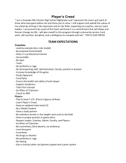 Player`s Creed TEAM EXPECTATIONS