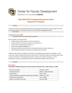 CFD Teaching Enhancement Grant Application