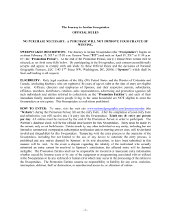 The Journey to Jordan Sweepstakes OFFICIAL RULES NO