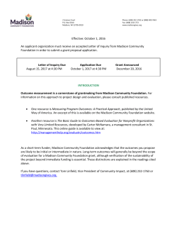 Grant Application - Madison Community Foundation