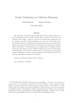Costly Verification in Collective Decisions&brvbar;