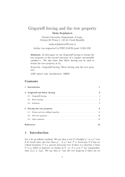 Grigorieff forcing and the tree property