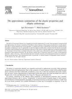 On approximate symmetries of the elastic properties and elliptic