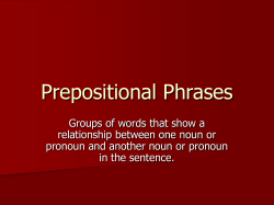 Prepositional Phrases