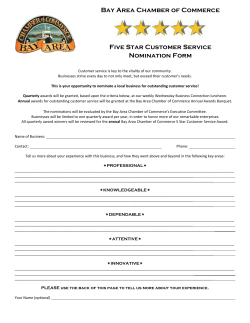 5 Star Award Nomination Form - Bay Area Chamber of Commerce