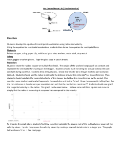 Net Central Force Lab (Circular Motion) Objectives Students