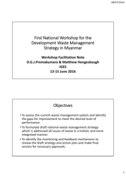 First National Workshop for the Development Waste Management