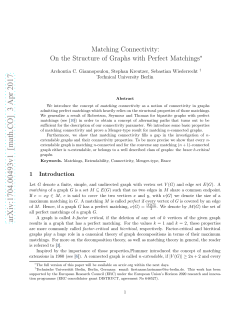 Matching Connectivity: On the Structure of Graphs with Perfect