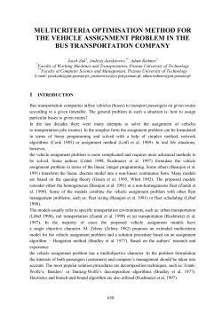 multicriteria optimisation method for the vehicle assignment problem