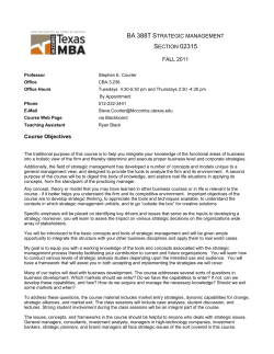 Strategic Management - McCombs School of Business