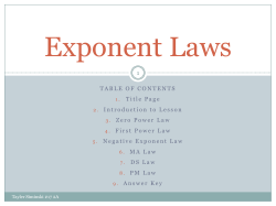 Exponent Laws