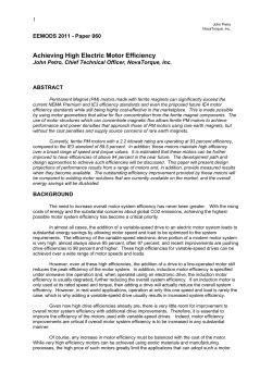 Achieving High Electric Motor Efficiency