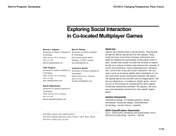Exploring social interaction in co-located multiplayer games