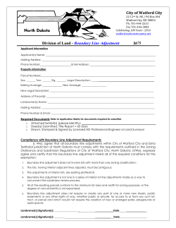 City of Watford City Division of Land