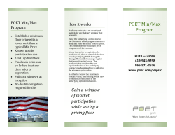 POET Min/Max Program - POET Biorefining