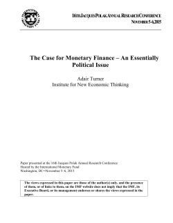 The Case for Monetary Finance