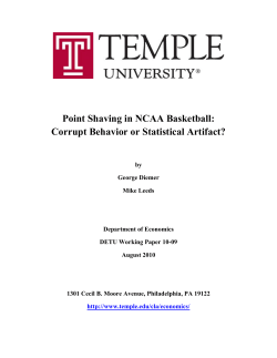 Point Shaving in NCAA Basketball: Corrupt Behavior or Statistical