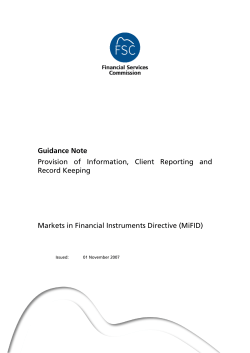 MiFID - Gibraltar Financial Services Commission