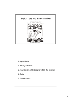 Digital Data and Binary Numbers