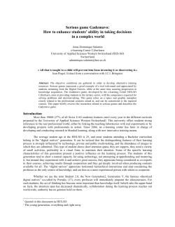 Serious game Gademavo: How to enhance students