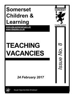 Teaching Vacancy Bulletin No 8 - 24 February 2017