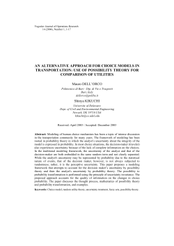 an alternative approach for choice models in transportation