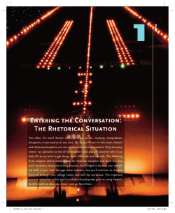 Entering the Conversation: The Rhetorical Situation