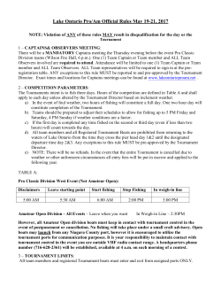Tournament Rules - Lake Ontario Pro