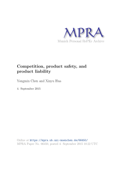 Competition, product safety, and product liability