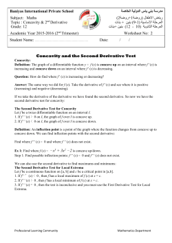Concavity and the Second Derivative Test