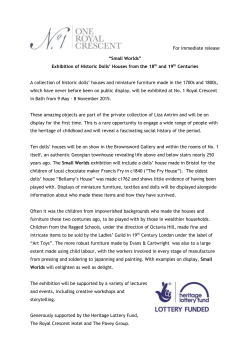 Ten dolls` houses will be on show in the Brownsword Gallery and