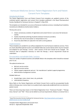 Patient registration and consent form