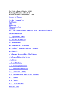Real Estate IndustryArbitration RULES (Including a Mediation