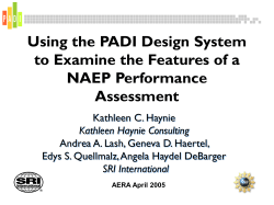 Slide - PADI : Principled Assessment Designs for Inquiry
